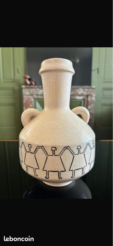 Vase vintage en céramique craquelée (image 4)