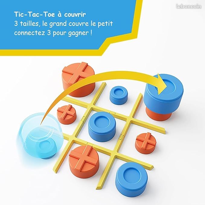 Jeu électronique Tic Tac Toe, Console de jeu de puzzle portable, Jeux de voyage électroniques portables