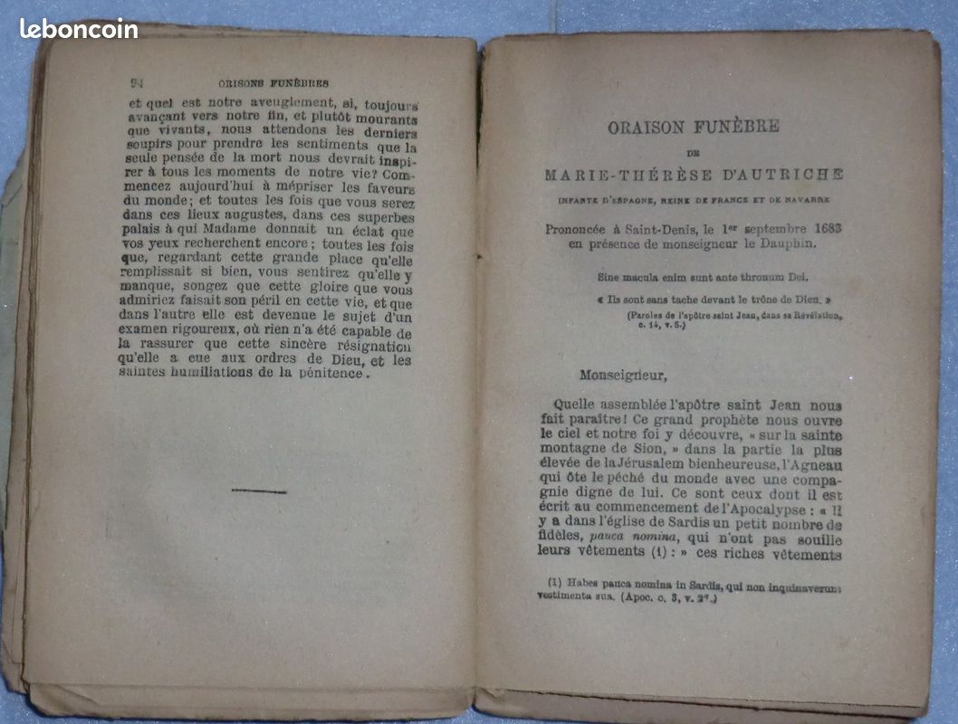 Oraisons funèbres de Bossuet édition Pfluger 1901 (image 3)