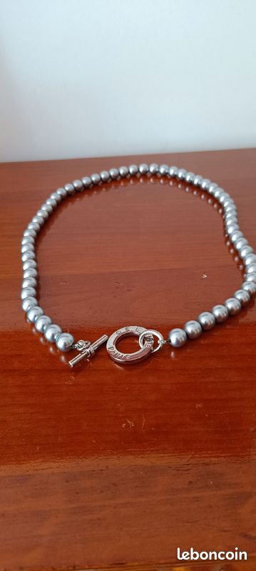 Collier de perles grises CELINE (image 4)