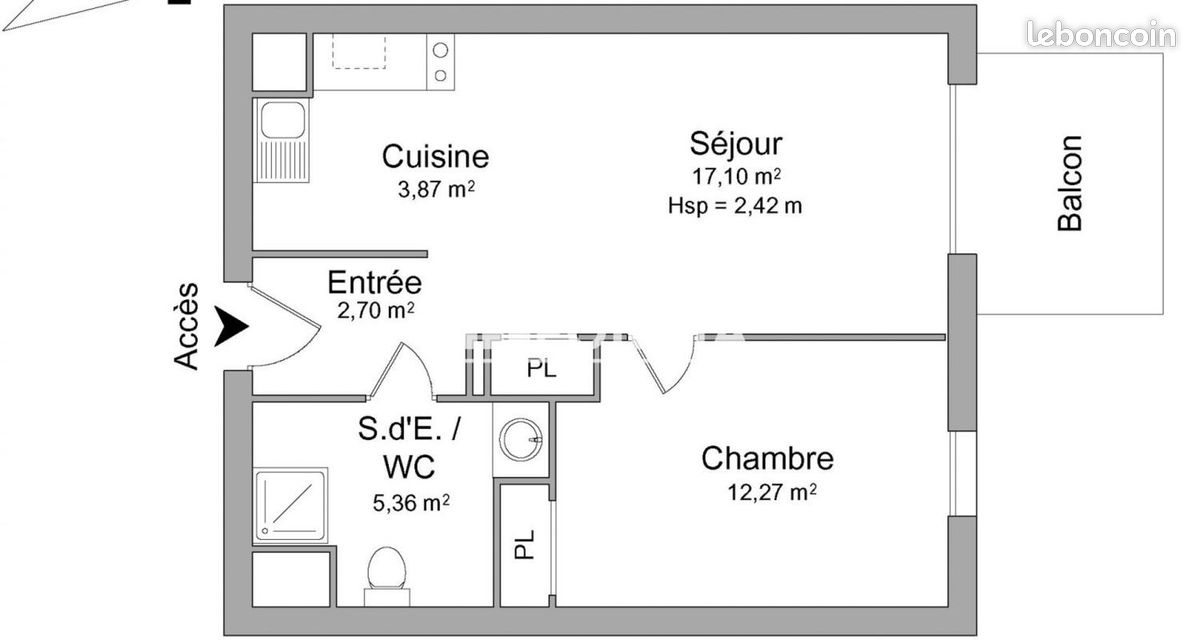Appartement 2 pièces 41 m² · à Eysines · 41 m² · 616 €/mois