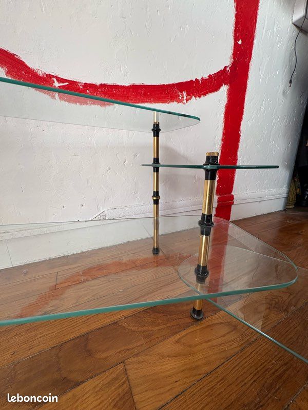 Ancien présentoir de pâtisserie en verre et laiton – vitrine vintage modulable (image 5)