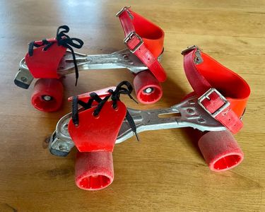 Patins à Roulettes Vintage Jacoskates Double Rangée - Rouge (Femme)