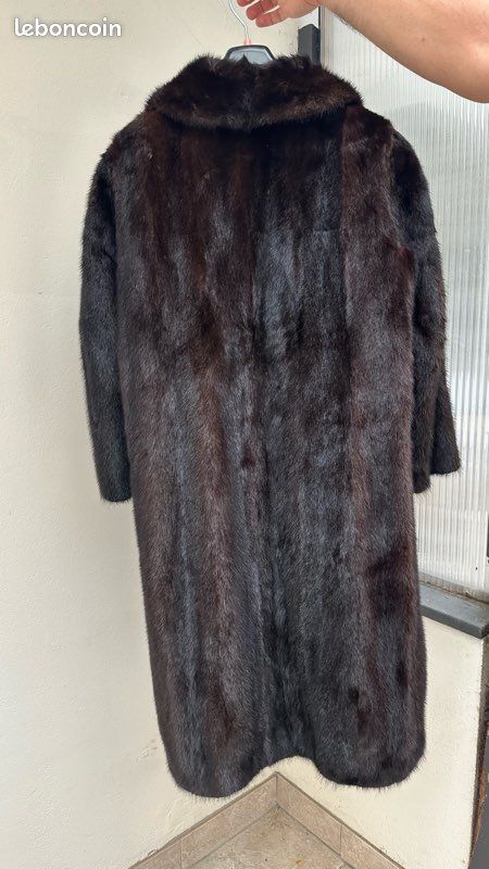 Gilet Doublure En Fourrure Véritable De Vison Marron - Occasion Taille M - Style Gavroche - Vintage