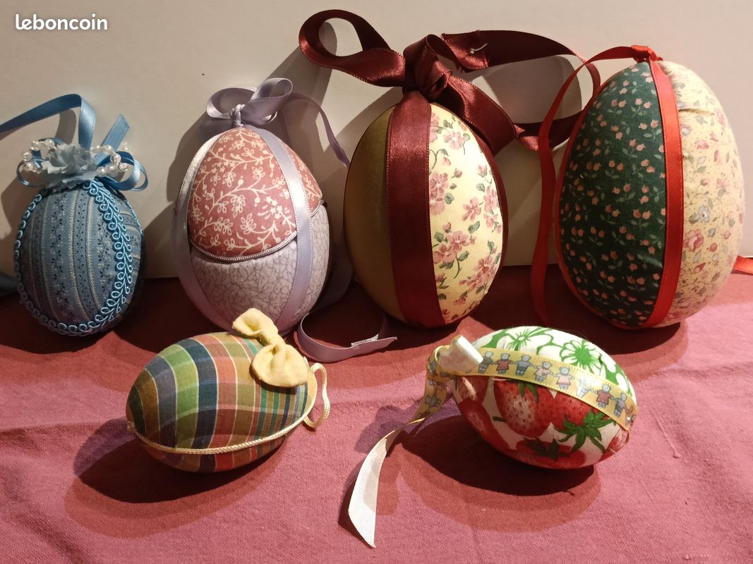 Lot de 6 oeufs de Pâques tissus (image 1)