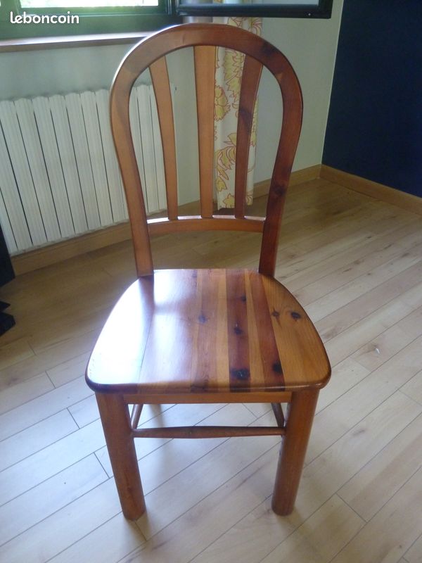 Table de bureau et chaise en pin massif couleur de finition merisier (image 5)
