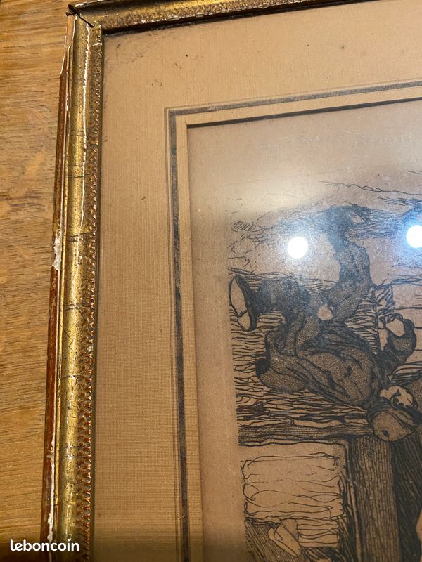 Roméo Dumoulin tableau gravure " Rue de la tranquillité " signé numéroté (image 7)