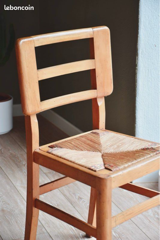 Chaise paillée Pierre Cruege (image 2)