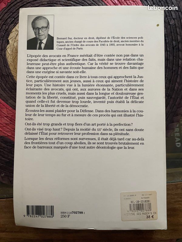 Vends livre Histoire des avocats en France: des origines à nos jours (image 2)