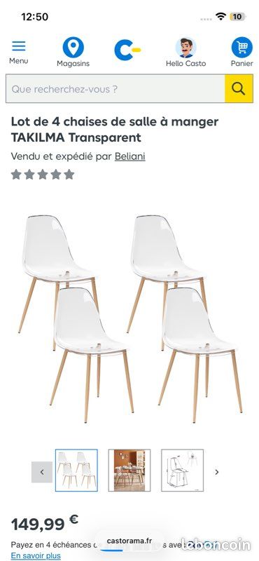 Chaises Lot de 4 (image 1)