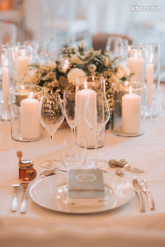 Lot De 12 Petits Vases En Verre Avec Couvercles Champagne - Décoration Table Mariage Réception