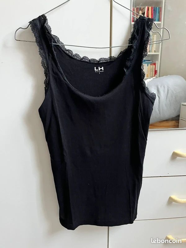 Débardeur noir en dentelle en taille S La Halle (image 1)