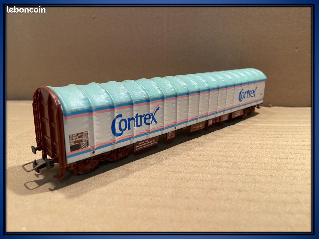 Wagon Bâché Long Jouef Contrex N°1bis - Modélisme Ferroviaire HO - Pièce Rare