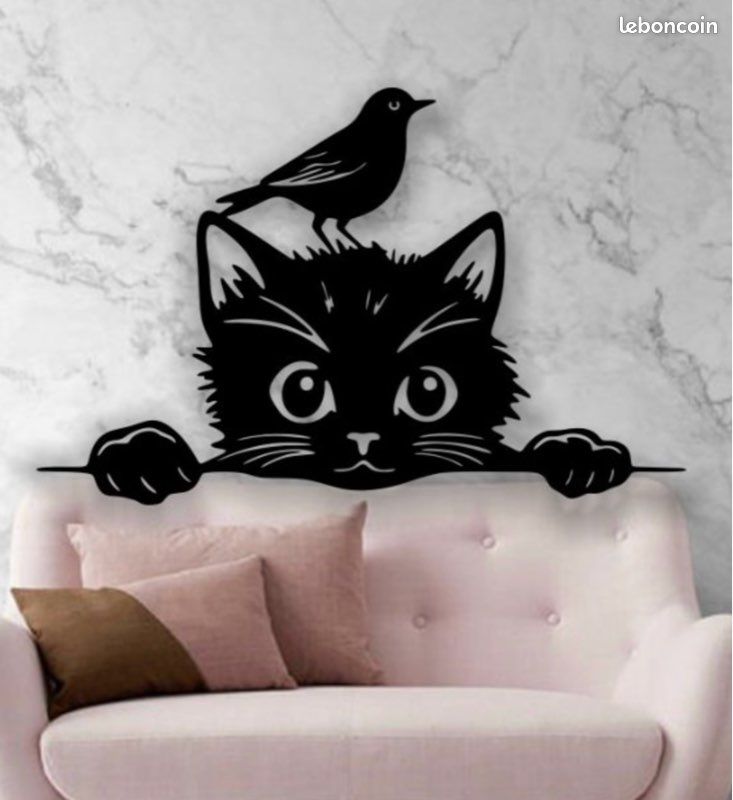 Décoration Murale Métal Personnalisée Motif Chat Noir - Pour Intérieur/extérieur, Anti-rouille, Cadeau Original