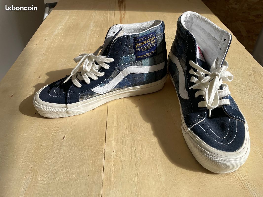 Vans pendleton x sk8-hi 38 dx 'anaheim factory beach boy plaid