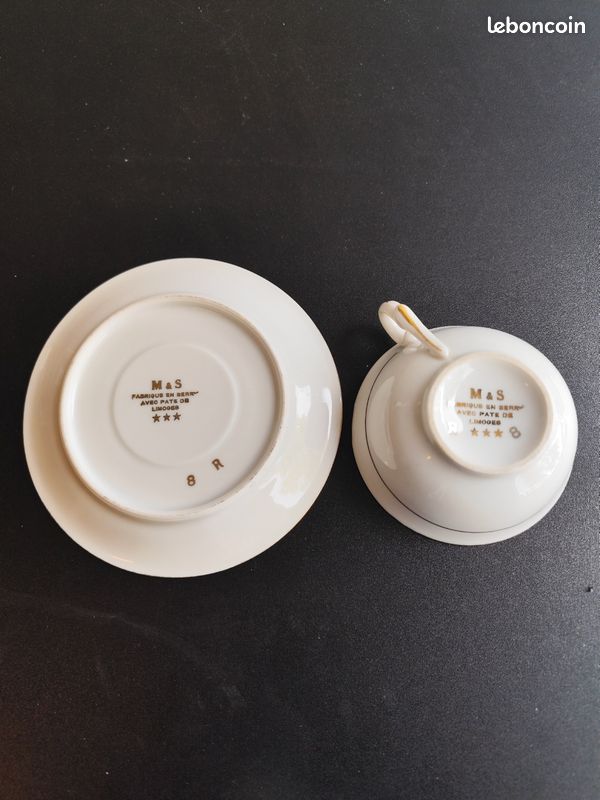 Tasse et sous-tasse Limoges doré (image 4)