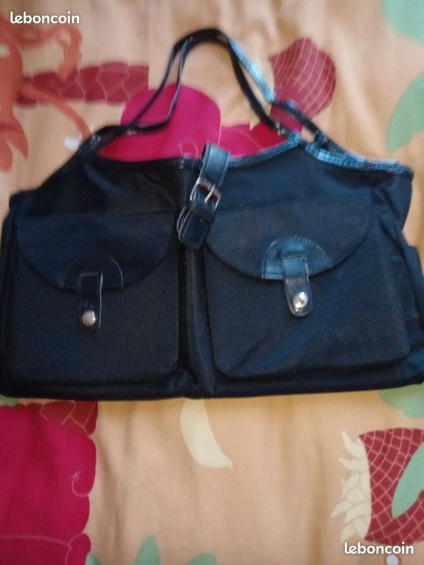 Sac à main toile noir 41x23 m neuf (image 1)