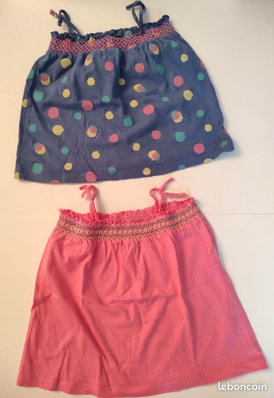 Lot de 2 débardeurs à bretelles fille - 3 ans (image 1)