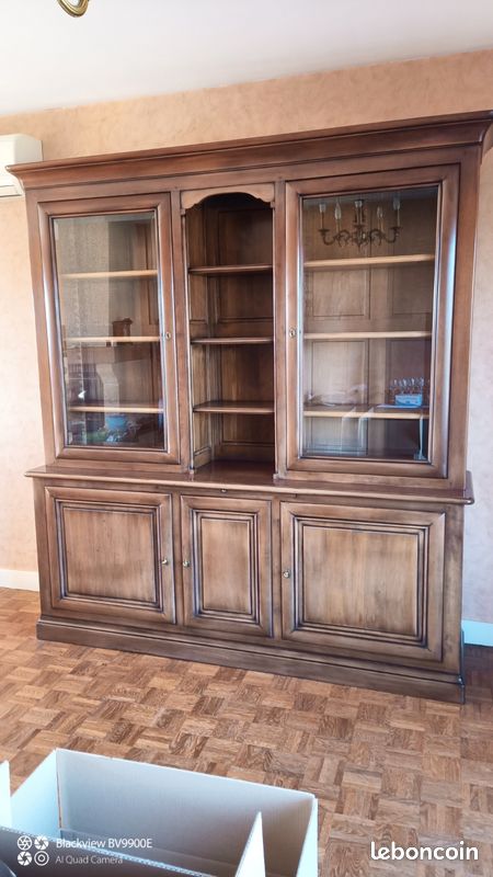 Bibliotheque merisier bois massif d'occasion