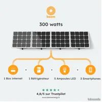 Panneau Solaire Beem Energy, kit de démarrage 300W, installation au mur (image 3)