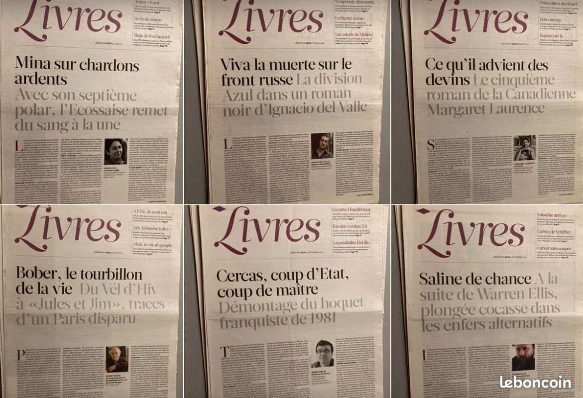 28 N° du Libération Supplément Livres (8 Pages) de 2010 (Enquist-J.L. Nancy-F. Ilis-Scibona-M.B. Crawford-Mueenuddin-C. Godin-Treichel-Thubron-Calaferte-C. Keegan-Revue Capharnaum-D. Mina-Del Valle .. (image 4)