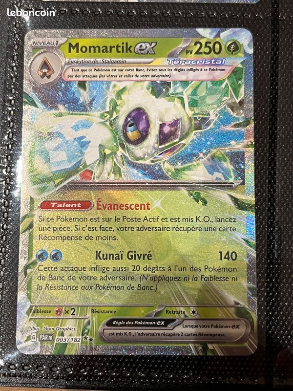 Carte Pokémon - Momartik EX - 003/182 - Double rare - PAR FR (image 2)