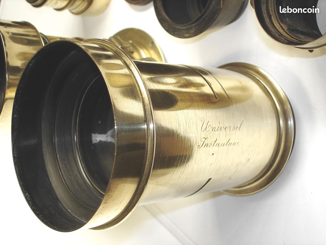 Objectif Petzval ancien en laiton – 1865/1885 – fente