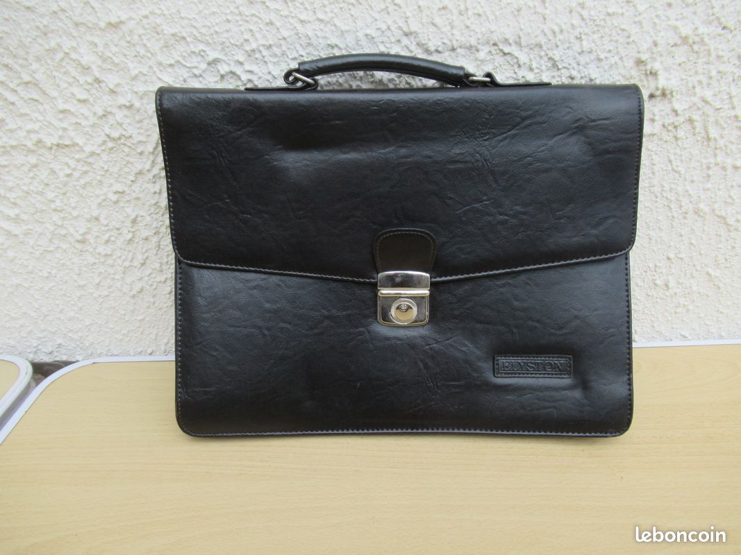 Serviette cuir noir (image 1)