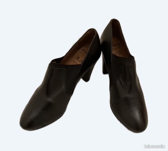 Bottines cuir noir (image 1)