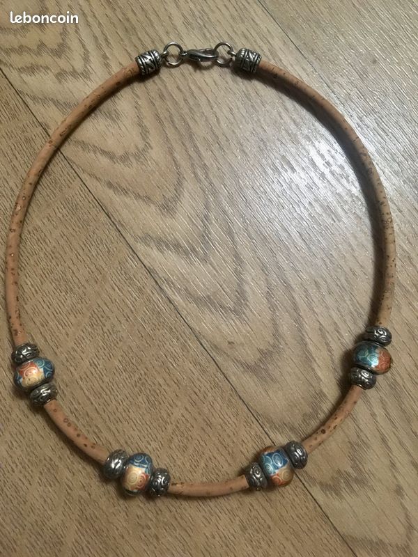 Collier liège en perles et argent (image 6)