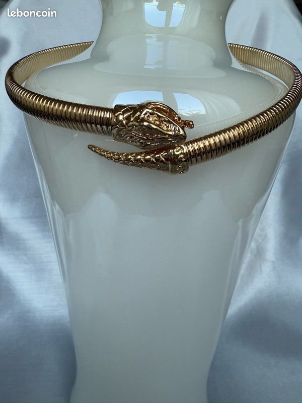 Collier choker serpent doré (image 4)