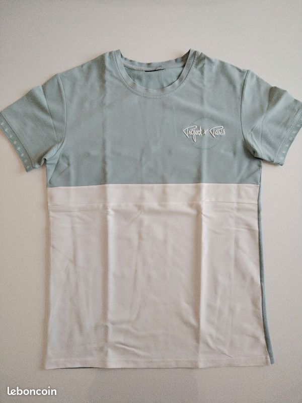 T-shirt blanc et bleu Project X Paris - Taille S homme - Très bon état (image 1)