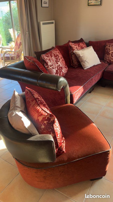 Canapé d’angle avec pouf et fauteuil (image 3)