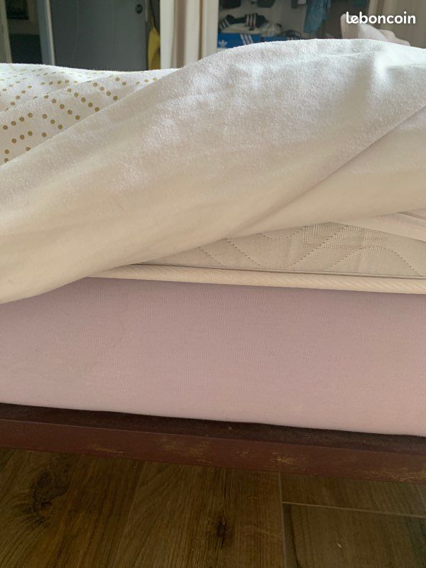 Lit en fer 1 personne matelas+ sommier ancien vintage (image 3)