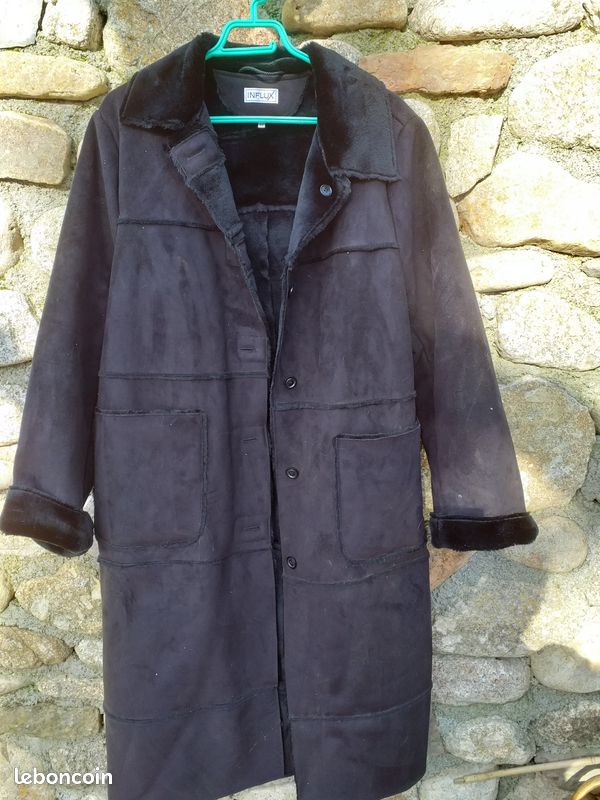 Manteau long noir (image 1)
