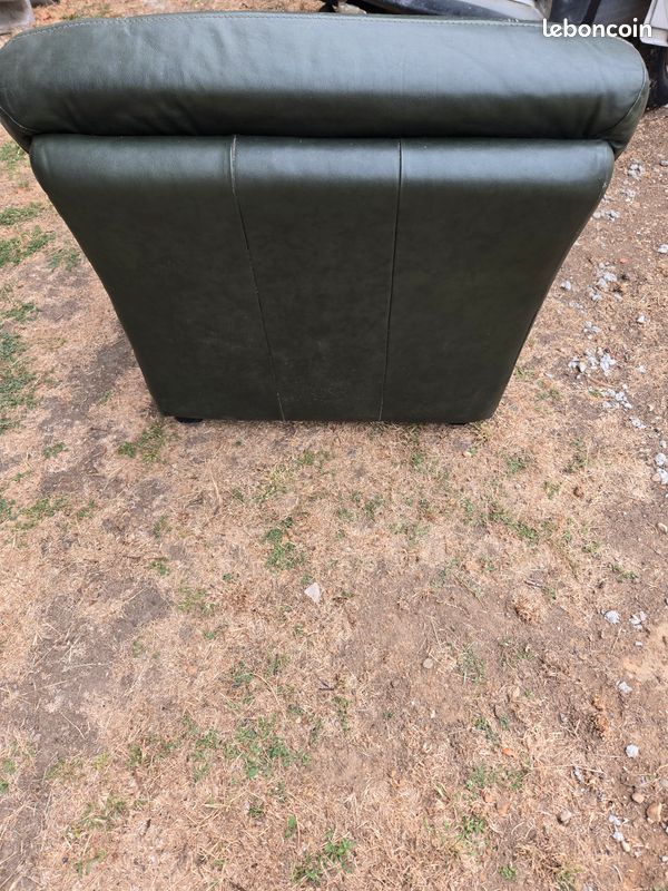 Fauteuil cuir vert (image 3)