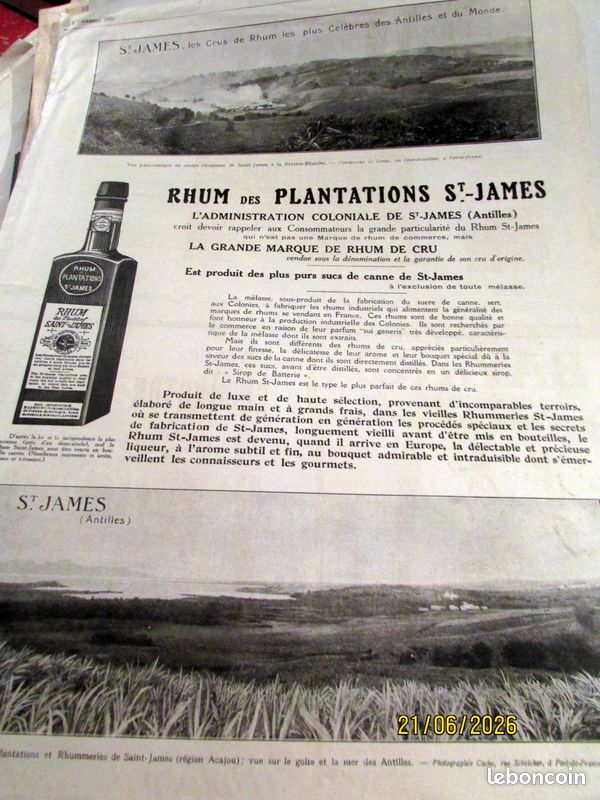 Alcool rhum cognac liqueur byrrh lot de v20 publicites anciennes (image 1)