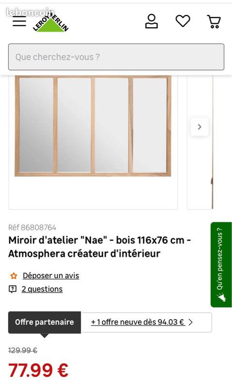 Miroir Mural Atmosphera Rond En Bois Ø50 Cm - Cadre Naturel En Paulownia, Design épuré