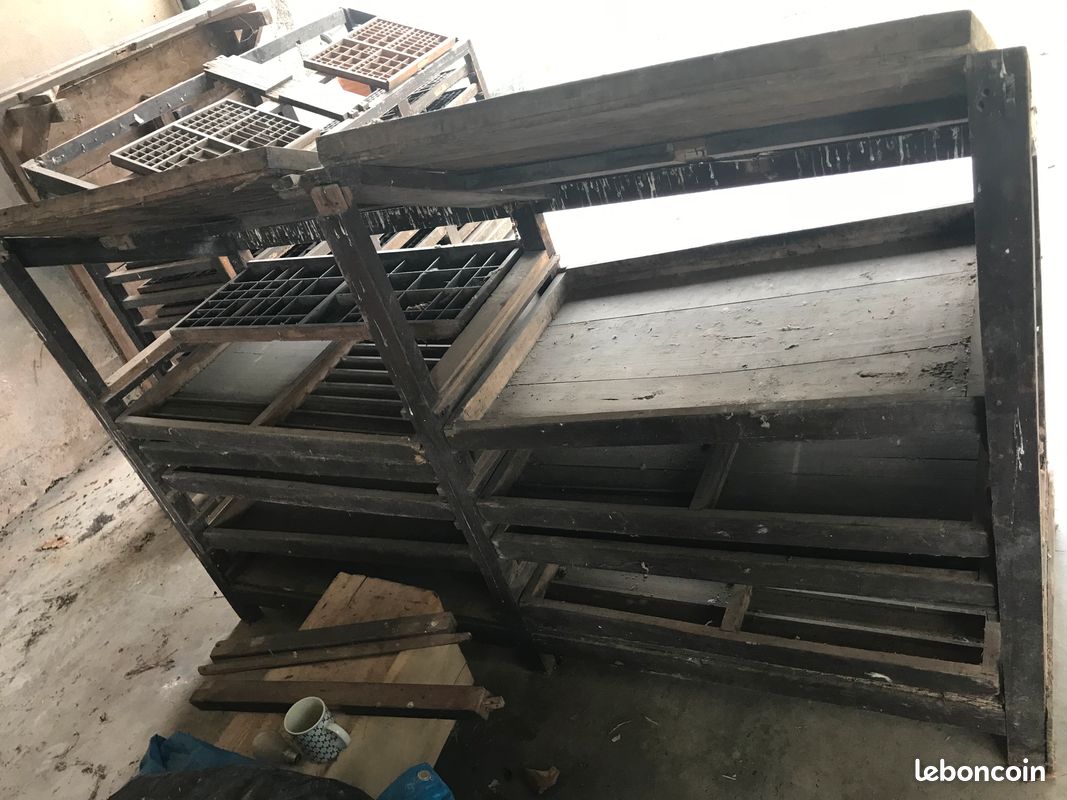 2 meubles d'imprimerie avec tiroirs de casse (image 5)