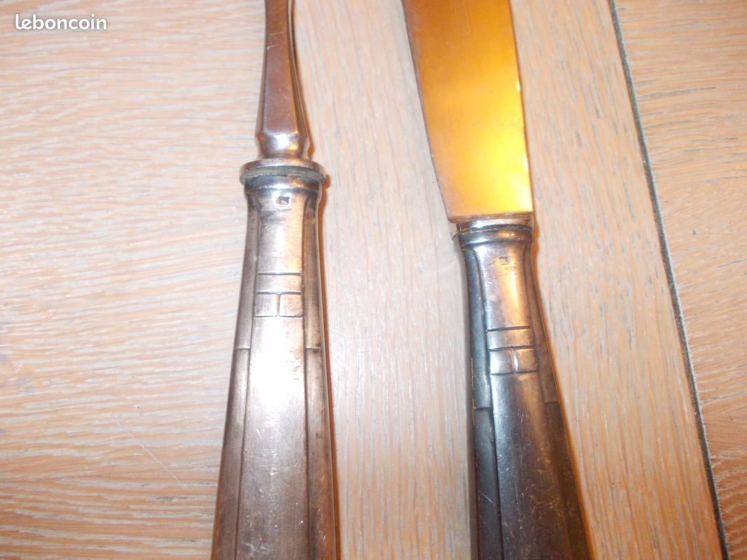 Fourchette et couteau a decouper en argent (image 2)