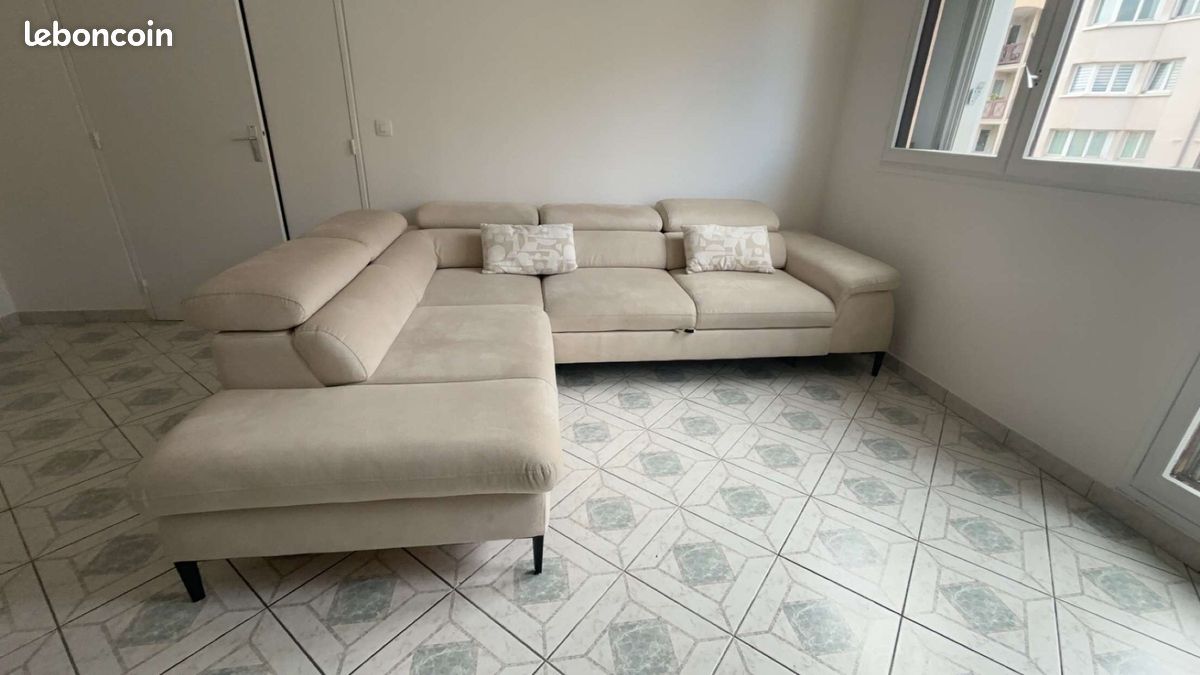 Canapé d’angle beige (image 3)