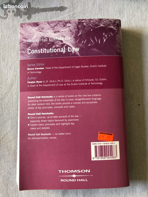 Constitutional Law / Fergus W Ryan / second edition (image 2)