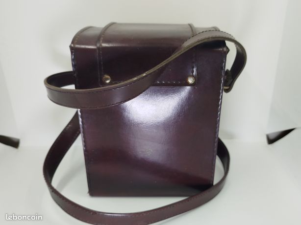 Sacoche Photo Rigide En Cuir SURPIQUE SACAR - Made In France - Vintage