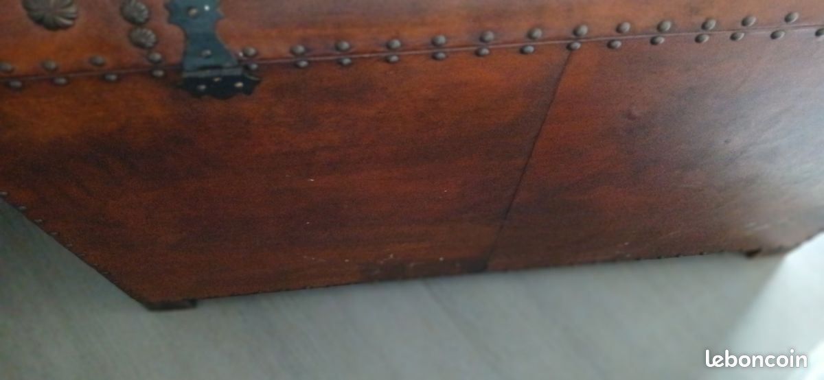 Grosse Malle ancienne en cuir (image 3)