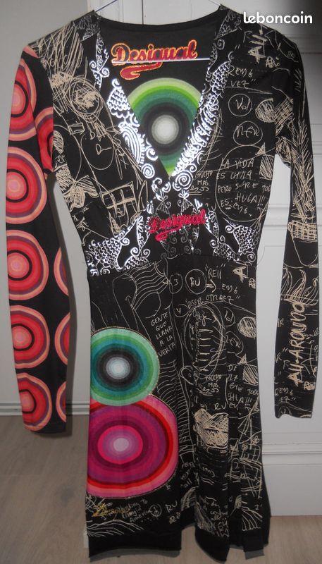 Robe Desigual Taille XS (34) - Multicouleur - Manches Longues - Occasion