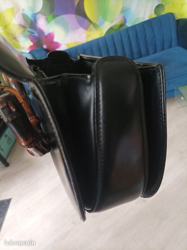 Sac à main Gucci Bambou 1947 - grande taille noir (image 10)