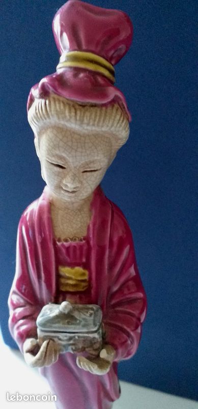 Sculpture ancienne Chinoise porcelaine craquelée polychromes (image 8)