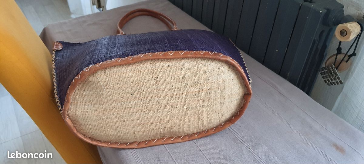 Sac en paille à motif (image 2)