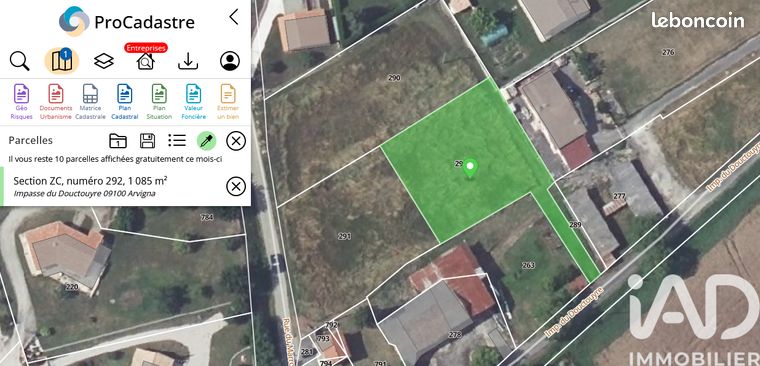 Terrain 1085 m² Arvigna