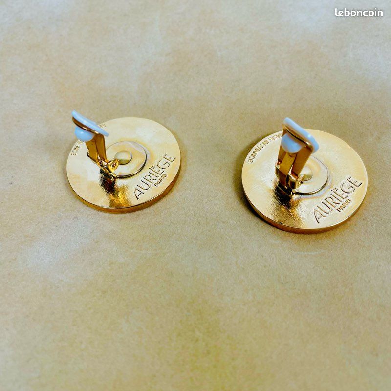 Boucles D'oreilles Clips Vintage Dorées MAGFIES Paris - Made In France - Occasion état Satisfaisant
